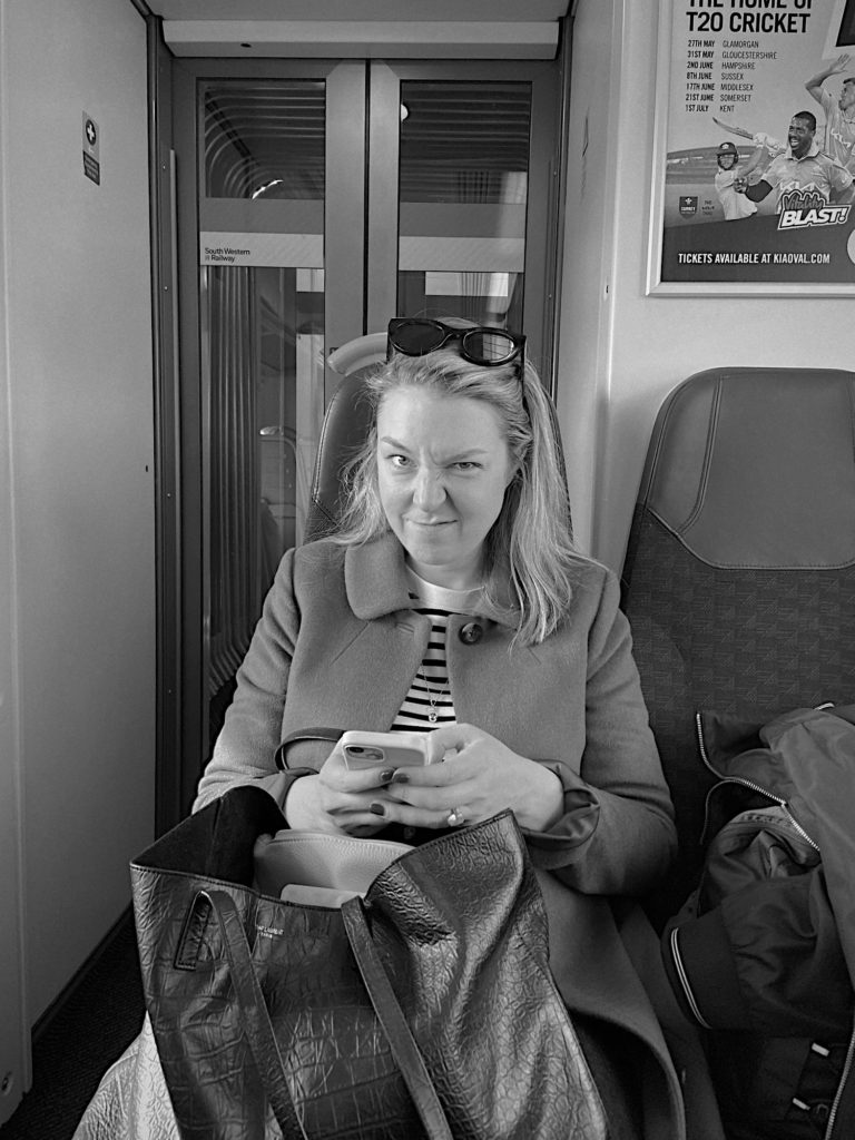 On the train to Portland Hospital
