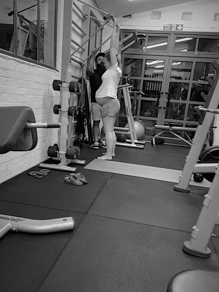 Liza and Bruno working out