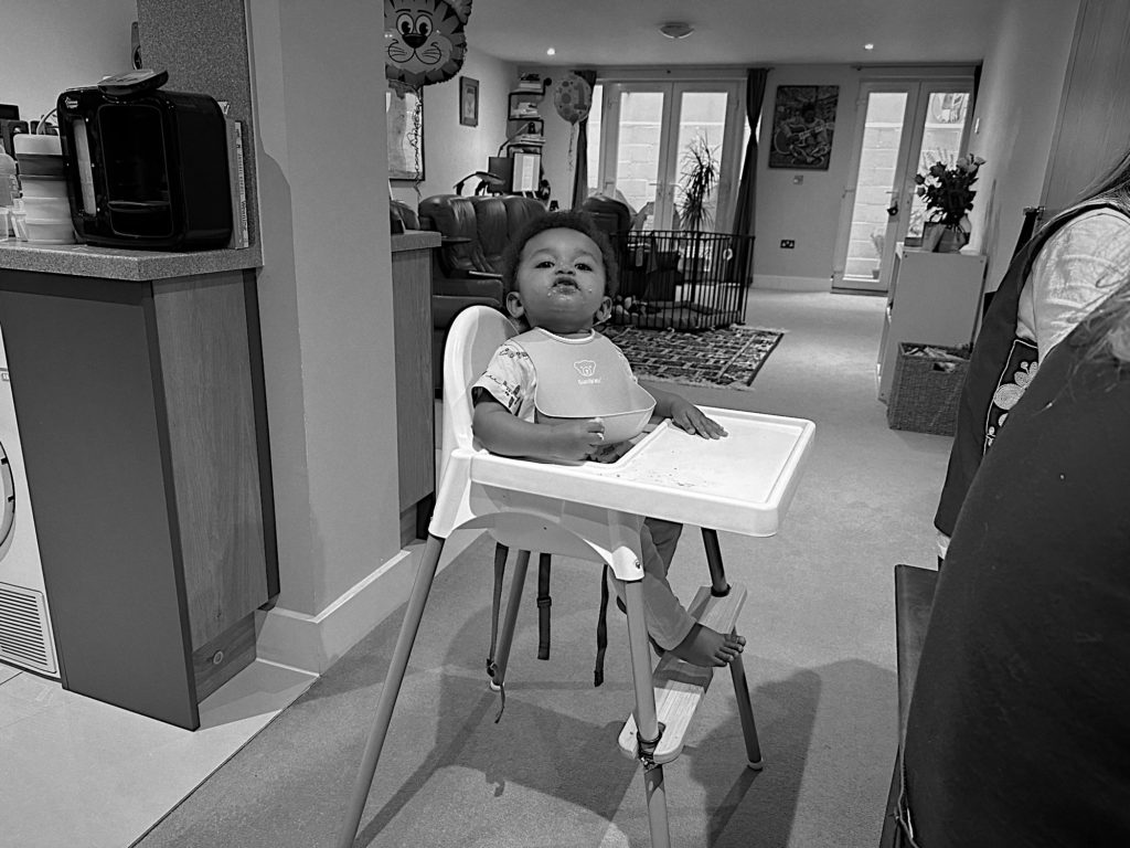 Pulling faces at the table