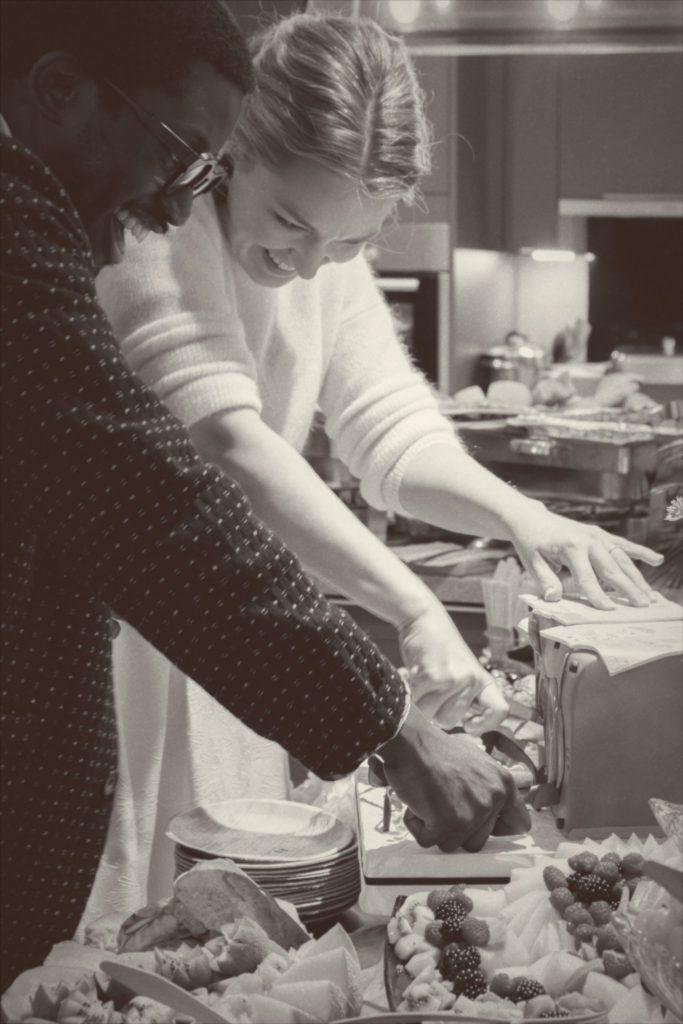 Wedding cake cutting