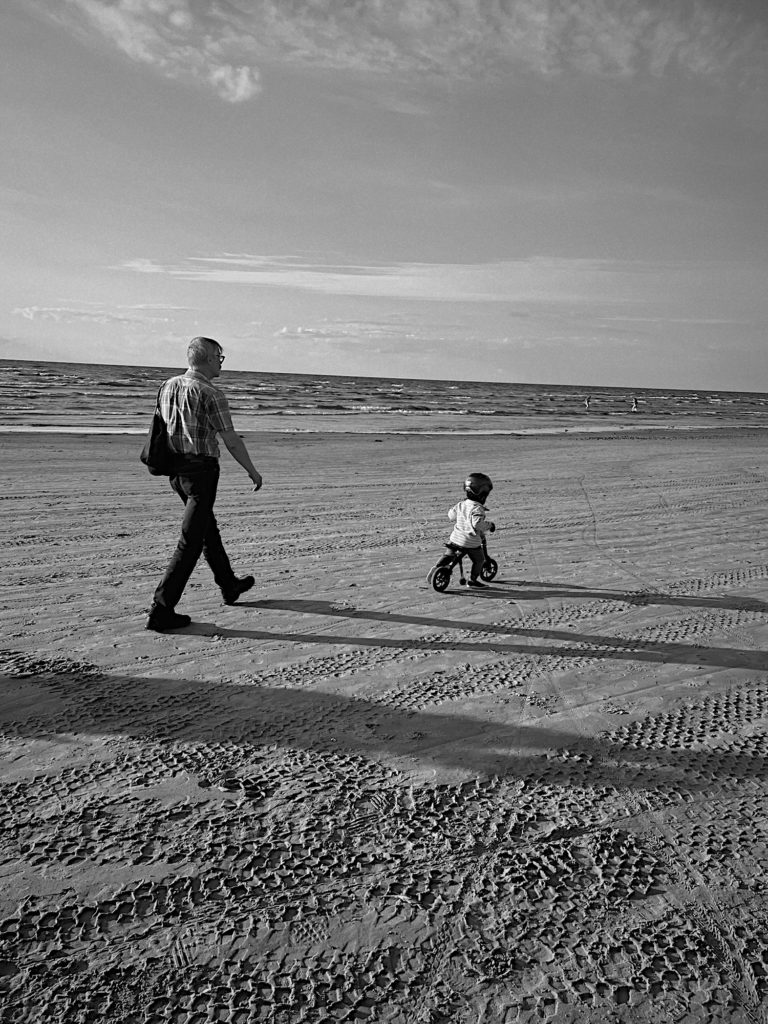On the beach with Uncle Andrew